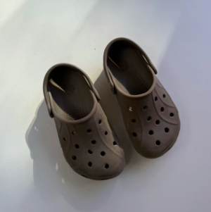 brown kids crocs