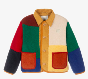 colourblock fleece coat