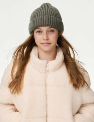 Cream borg padded jacket