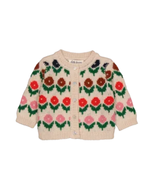 floral knit baby cardigan