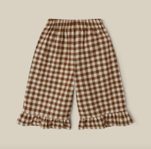girls gingham frill trousers