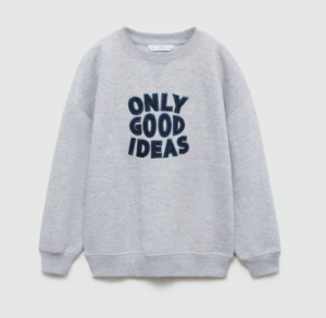 grey embroidered cotton sweatshirt