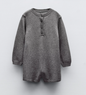 grey knit kids playsuit