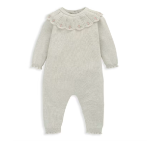 grey vintage style knit baby romper