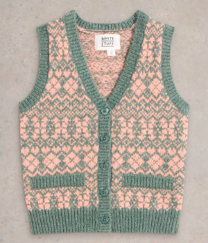 kids fair isle knitted waistcoat