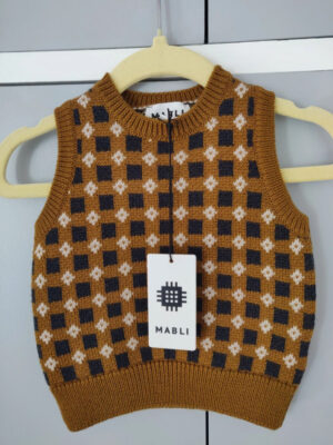 kids mustard wool vest
