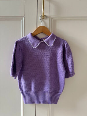 lavender knit collar top