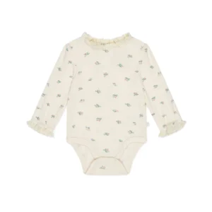 floral ribbed baby bodysuit