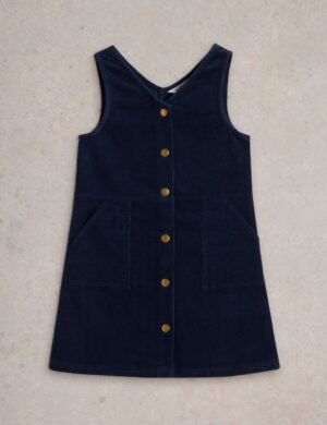 navy cord pinafore