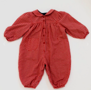 red check vintage kids romper