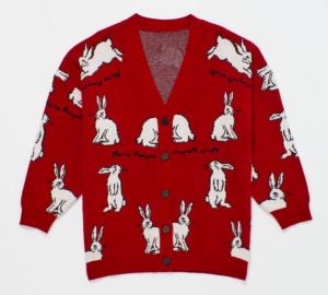 white rabbit cardigan