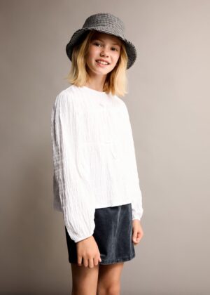 white girls bow blouse