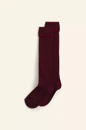burgundy knee socks