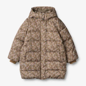 caramel puffer floral coat