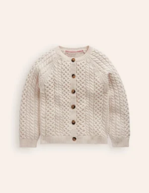 ecru cable knit cardigan