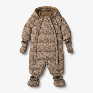 floral puffer baby suit