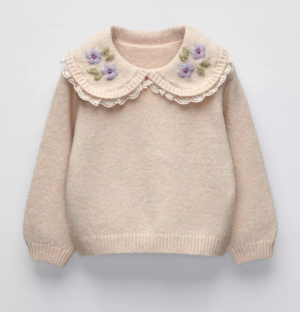girls knit sweater with collar