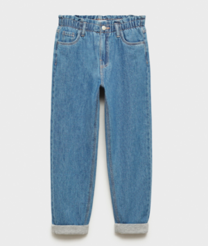 blue paperbag jeans