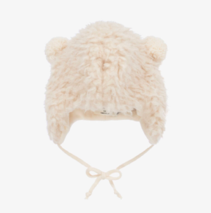 ivory sherpa fleece baby hat