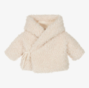 ivory sherpa fleece pram coat