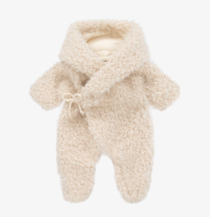 ivory sherpa fleece pramsuit