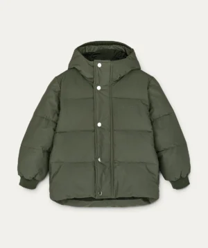 khaki puffer down winter jacket