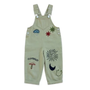 embroidered kids dungarees