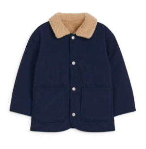 navy reversible pile jacket
