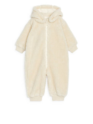 off white baby pile overall