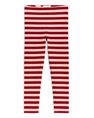pink burgundy stripe leggings