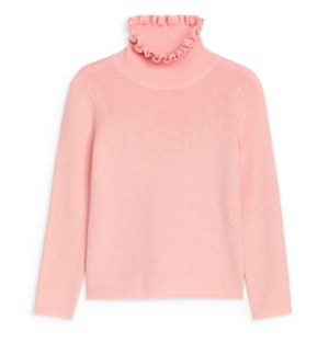 pink frill collar jumper