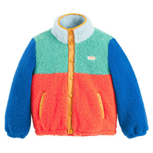 colour block sherpa jacket