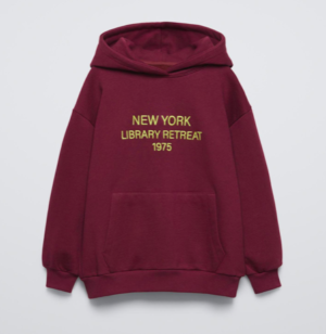 burgundy kids hoodie