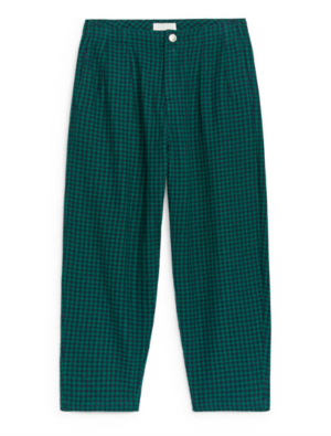 kids gingham flannel trousers