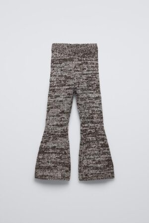girls flared knit trousers