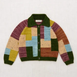 merino wool patchwork cardigan