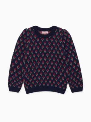 girls navy knit jumper