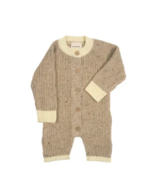 speckle knit baby romper