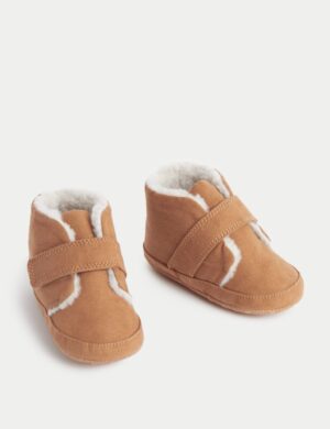tan baby booties