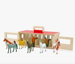 toy stable with horses