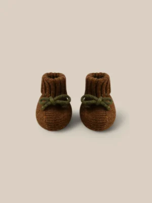 brown wool booties