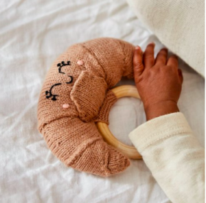 croissant baby rattle