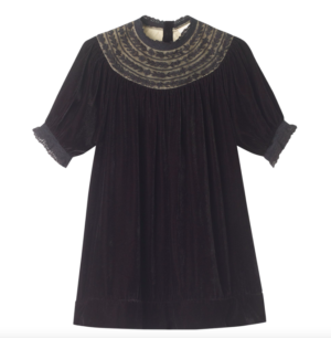 kids black velvet dress