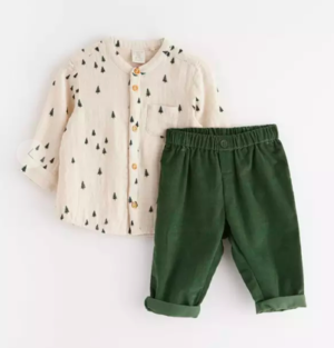 kids christmas tree shirt set