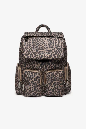leopard print baby changing backpack