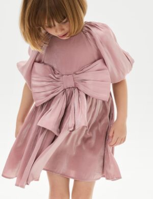 girls pink bow dress