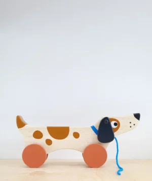 pull along wooden dog