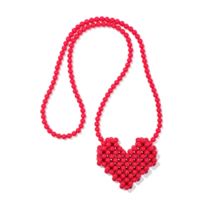 beaded heart bag