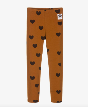 brown heart leggings