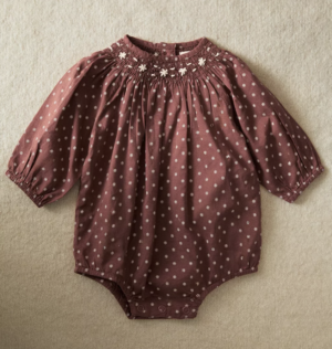childrens burgundy floral romper